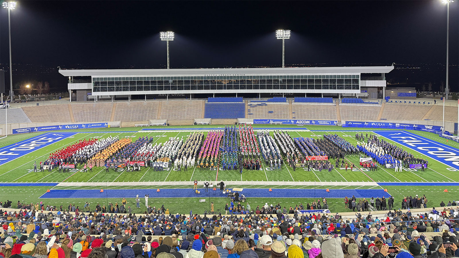The full band retreat from state finals, 2025