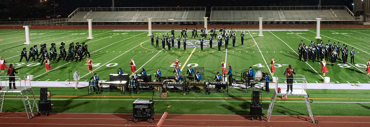 The band performing at a competition
