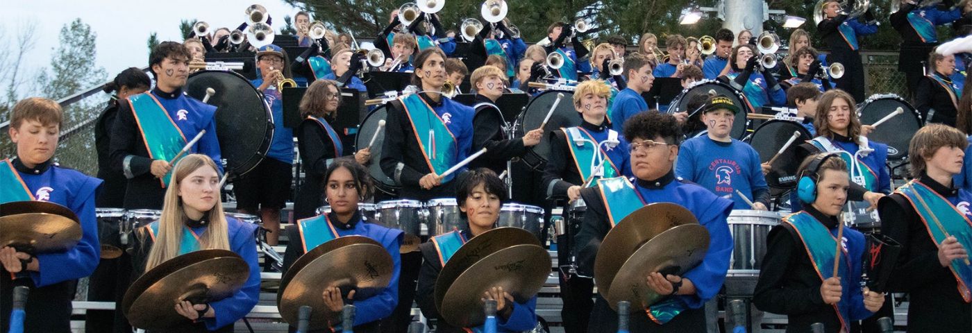 The band performing at a football game